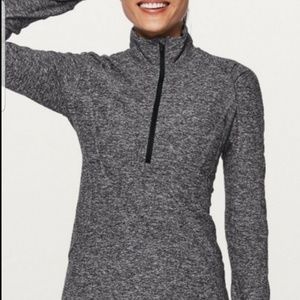 Lululemon Extra Mile 1/2 Zip Long Sleeve *Reflective Heathered Gray Size 12 NWT